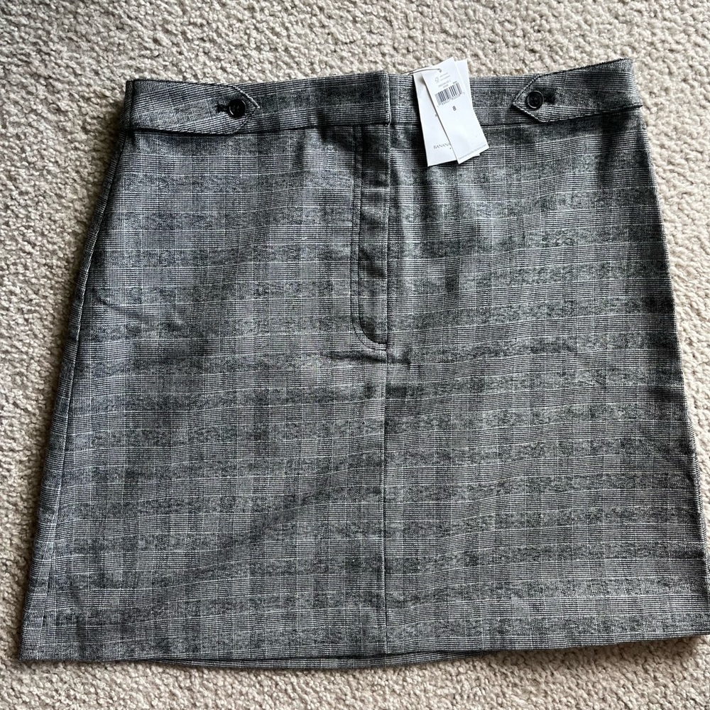 Banana Republic Button A Line Plaid Skirt